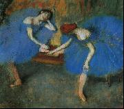 Edgar Degas Two Dancers in Blue Spain oil painting reproduction